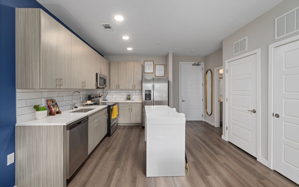 2A - 2 bedroom floorplan layout with 2 bathrooms and 1060 square feet (Gourmet Designer Kitchen)