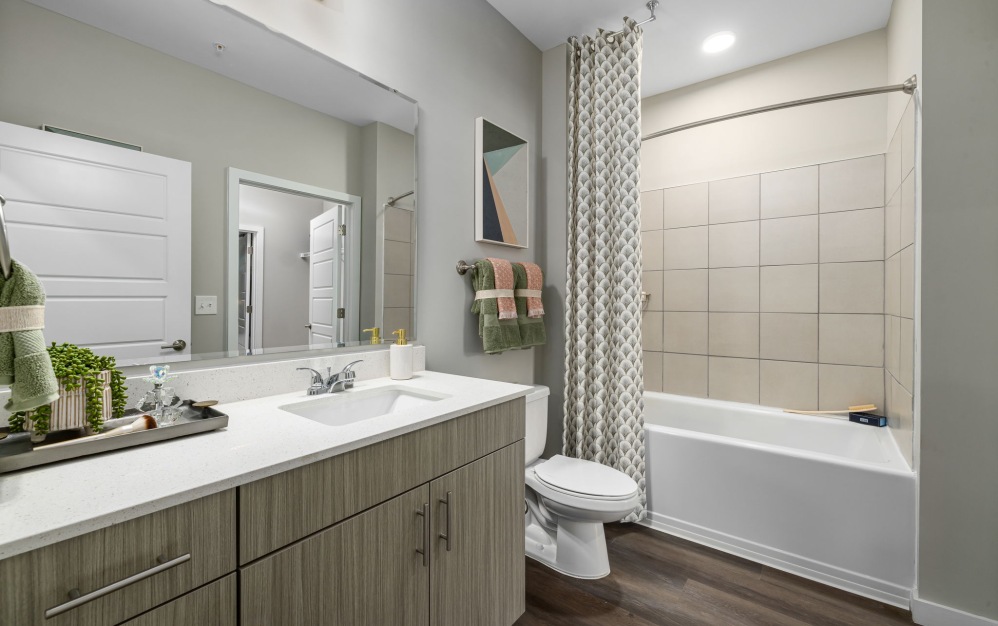 2A - 2 bedroom floorplan layout with 2 bathrooms and 1060 square feet (Spa-Inspired Bathroom)
