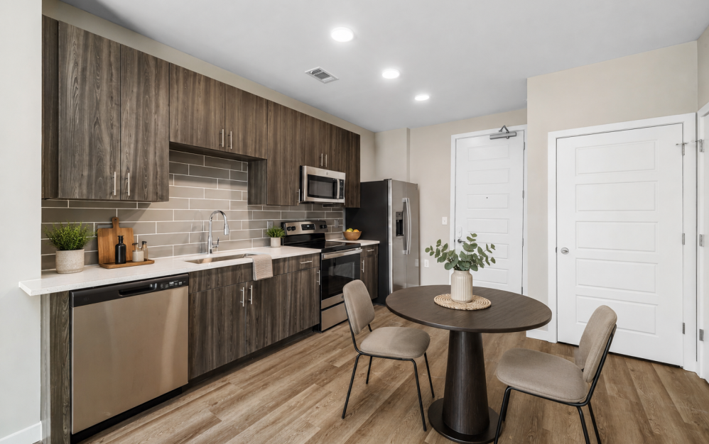 1B.1 - 1 bedroom floorplan layout with 1 bathroom and 757 square feet (Gourmet Designer Kitchen)